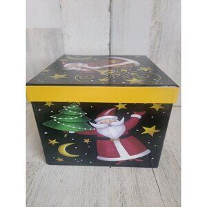 Santa box black star moon cardboard Xmas present gift